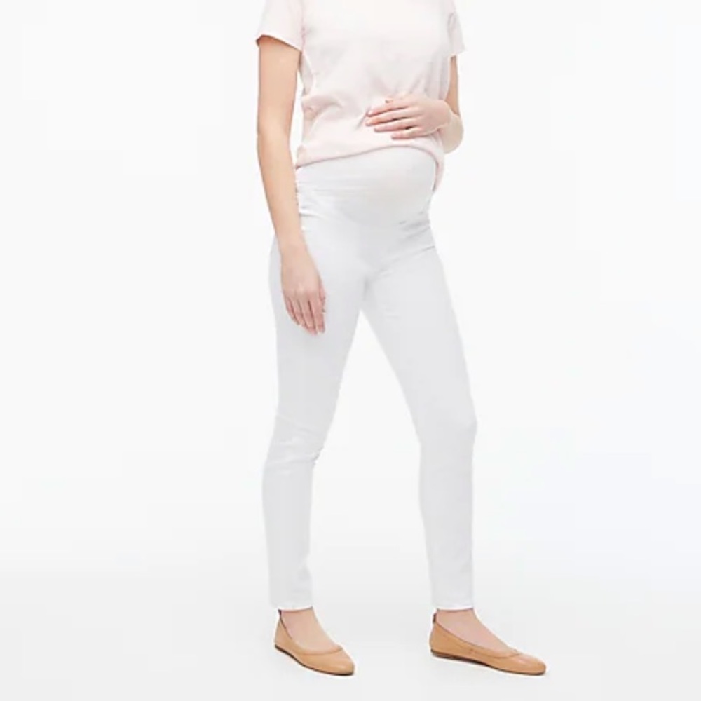 White maternity skinny jeans
